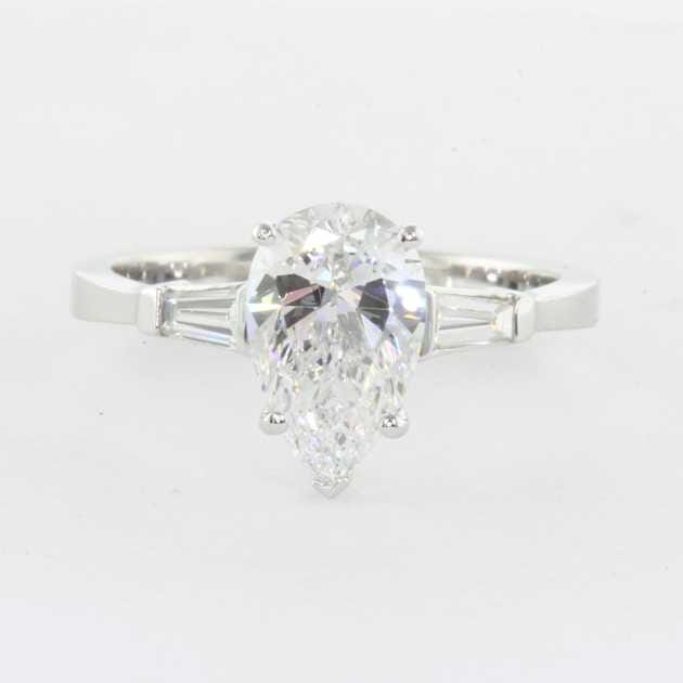 pear shape platinum ring