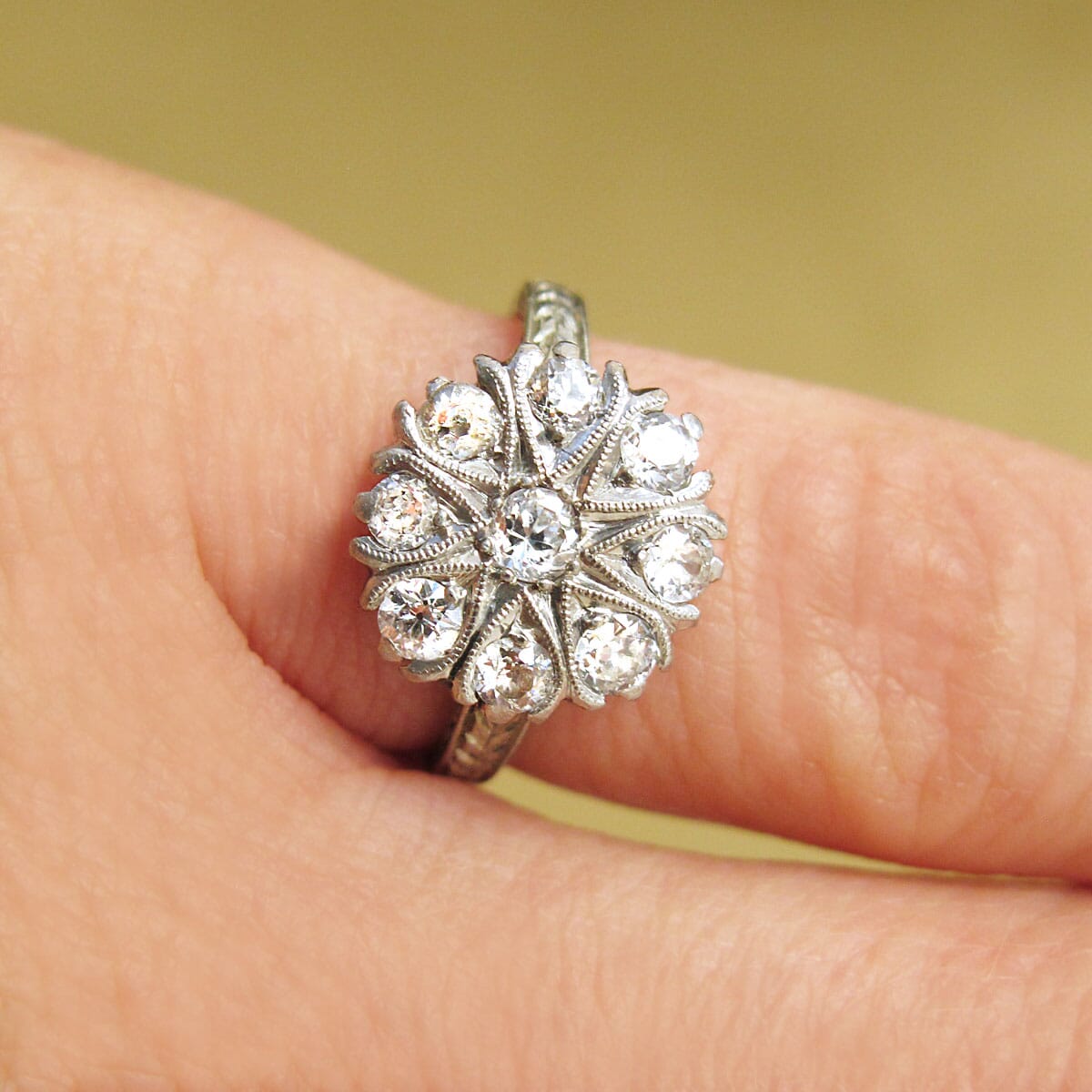 diamond ring on finger