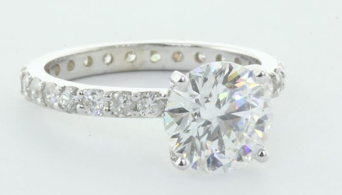 engagement ring with side diamonds