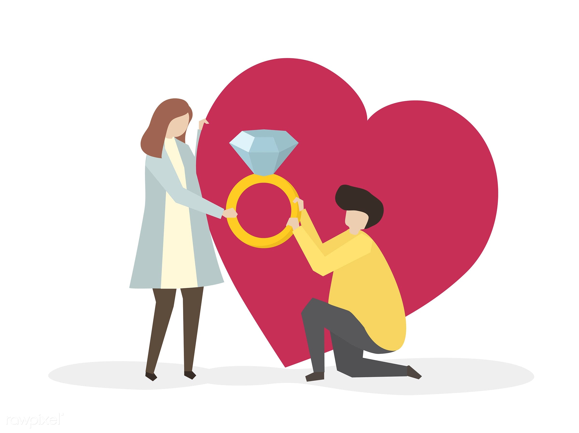 illustration of man proposing