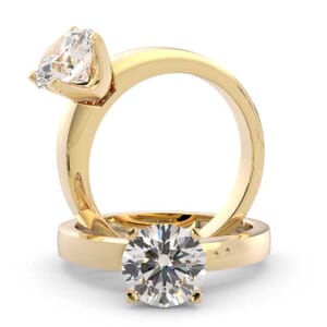 1595 - Square Solitaire Engagement Ring with Soft Edges - Elegant  Design