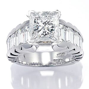 2637 - Diamond Engagement Ring Set With Emerald Diamonds (2 ¼ Ct. Tw.)