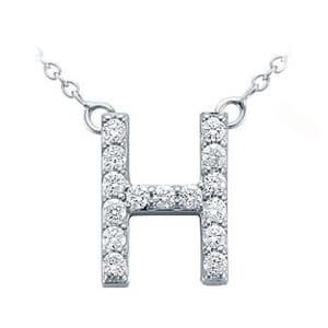 3722 -  Pavé Diamond Letter H Pendant