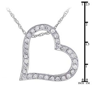 3772 - Diamond Heart Pendant 0.6 Carat, Set With Round Brilliant Diamonds