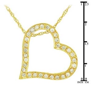 3778 - Diamond Heart Pendant 0.6 Carat, Set With Round Brilliant Diamonds