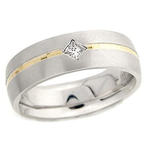 4397 - Diamond Wedding Ring 0.15 Carat, Set With Princess Cut Diamonds