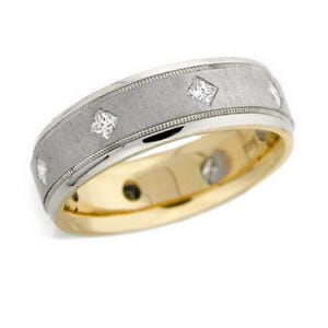 4412 - Diamond Wedding Ring 1/2 Carat, Set With Princess Cut Diamonds