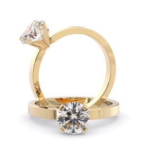 4990 - Elegant Square Solitaire Engagement Ring - Classic  Design