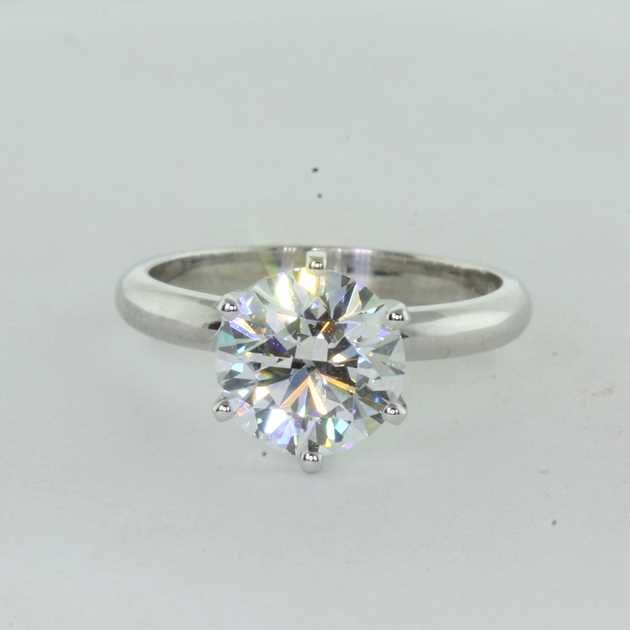 2.09 carat round brilliant diamond ring