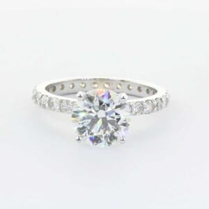 5345 - diamond engagement ring setting set with round brilliant diamonds