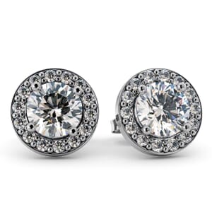 5487 - Bezel Round Diamond Stud Earrings