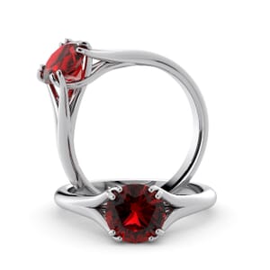 5997 - Round Granet Solitaire Diamond Ring