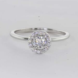 6453 - Plain Classic Ring With Modern Halo