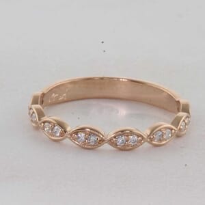 7300 - Tear Drop Shapes Diamond Ring Set With Round Brilliant Diamonds