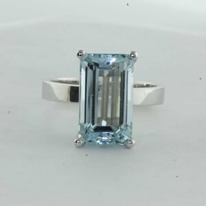 7435 - Square Solitaire Ring for Emerald Diamond