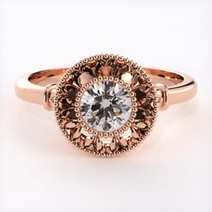 6787 - Exquisite Halo Engagement Ring with Brilliant Cut Diamond
