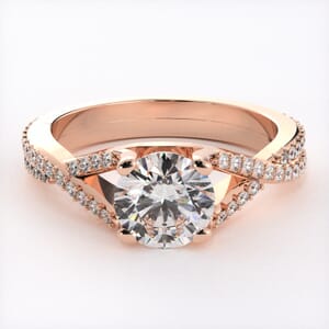 6793 - Twisted two rows diamond engagement ring