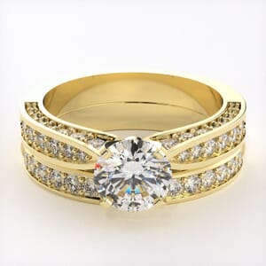 1060 - Exquisite Bridal Set with 1.3 Carat Diamond Encrusted  Rings
