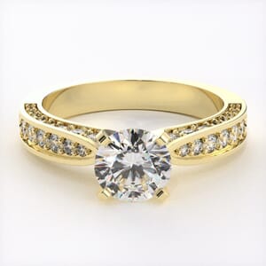 1070 - Vintage-Inspired Engagement Ring with Scrollwork & Accent Diamonds