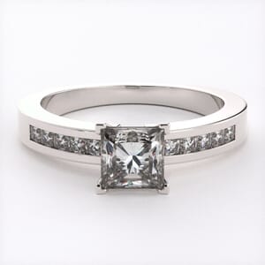 1091 -  Diamond Engagement Ring Set With Princess Diamonds (1/4 Ct.Tw.)