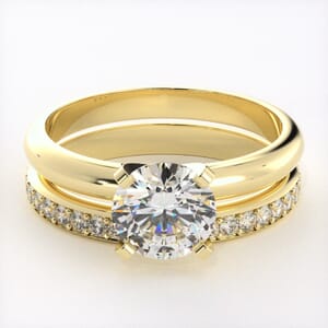 1200 - Elegant Bridal Set in Brilliant Diamond and 