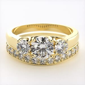 1445 - Exquisite Diamond-embellished Bridal Set in Premium 