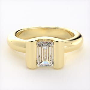 1535 - Contemporary Half Bezel Solitaire Engagement Ring