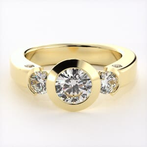 1620 - Full And Half Bezel Three Stone Engagement Ring