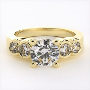 1630 - Bezel Set Engagement Ring With Side Stones