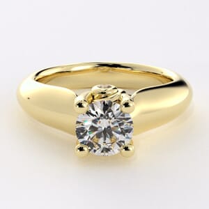 1635 - Modern Solitaire Engagement Ring With Secret Diamonds