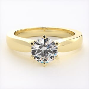 1640 - Bold Solitaire Engagement Ring With 6 Prongs
