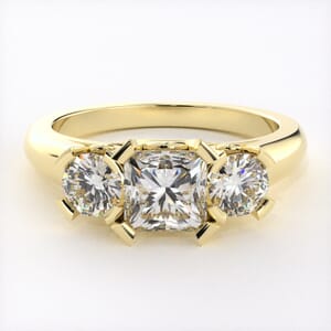 1675 - Modern Three Stone Diamond Ring