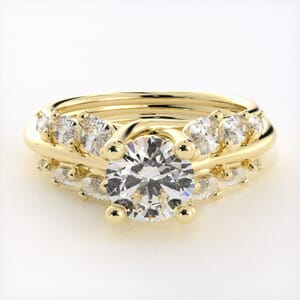 1770 - Split-Shank Engagement Ring with Marquise Side Diamonds