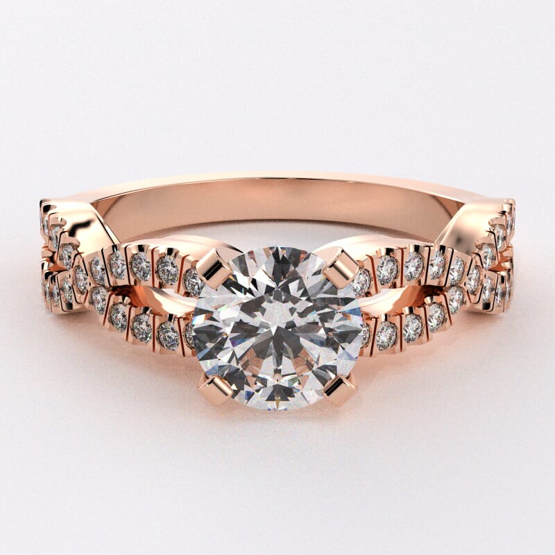 14k rose online gold diamond ring
