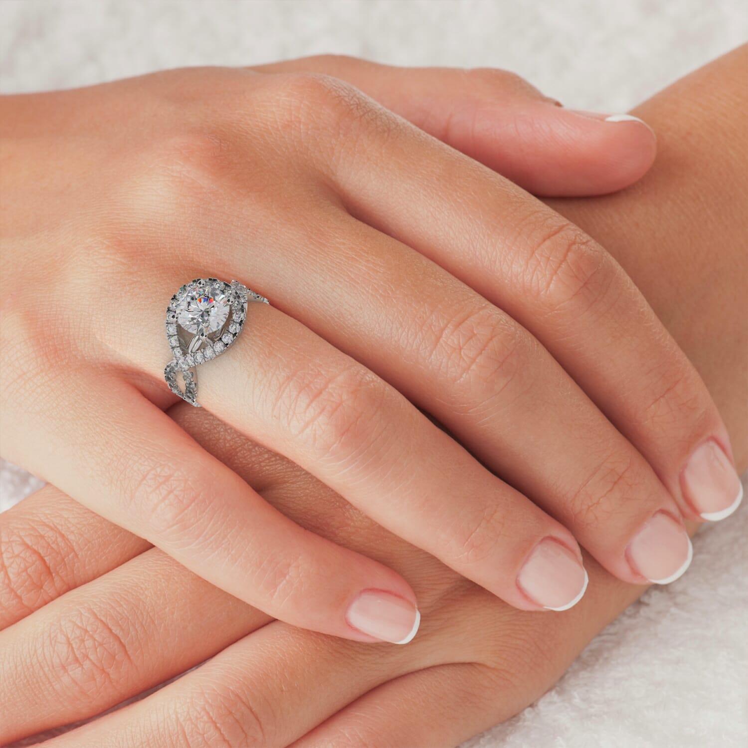 Twisted pave online engagement ring