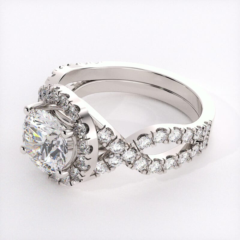 Twisted pave deals wedding band