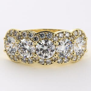 5172 - Five Stones Halo Diamond Ring