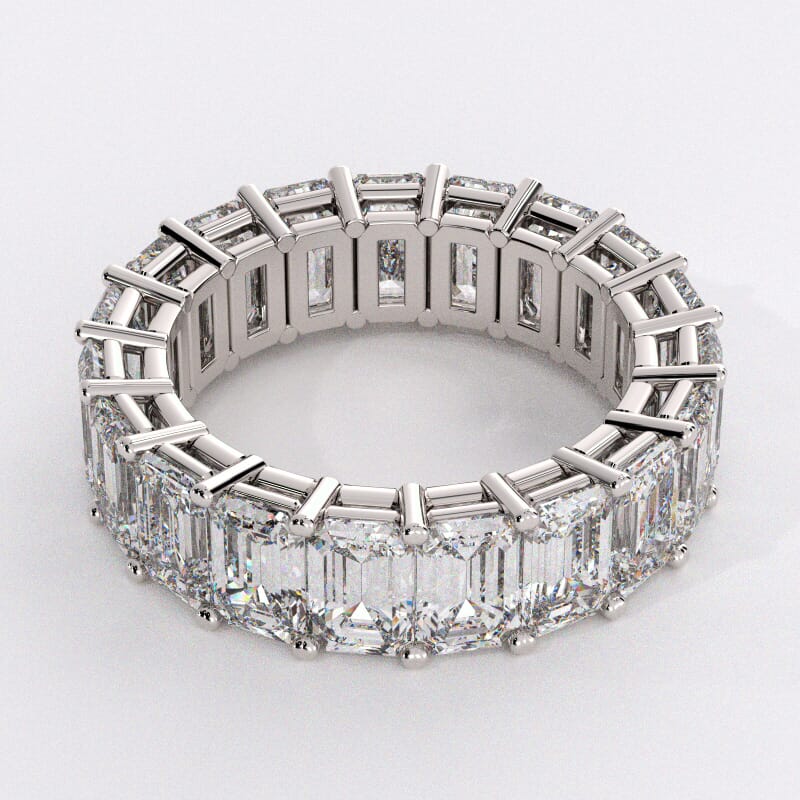 Platinum Emerald Cut Diamond Eternity Ring 9.50ct tw