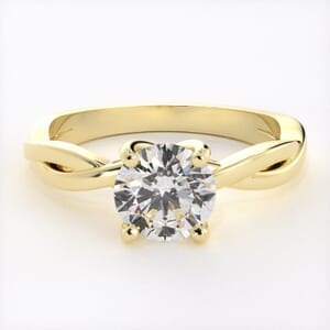 6529 - Solitaire Engagement Ring with Delicate Infinity Band