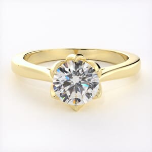 6584 - Flower Nest Solitaire Engagement Ring