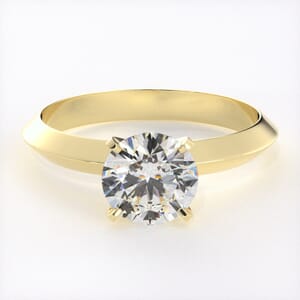 6654 - Solitaire Engagement Ring with Knife Edge Band