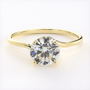 6659 - Solitaire Engagement Ring with Entwined Band Details