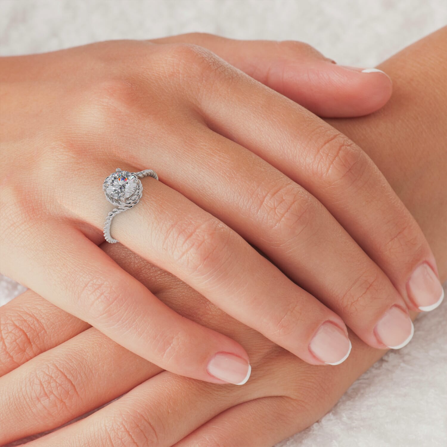 Braided band online engagement ring