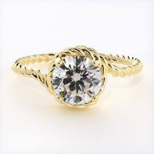 6664 - Solitaire Engagement Ring with Braided Band