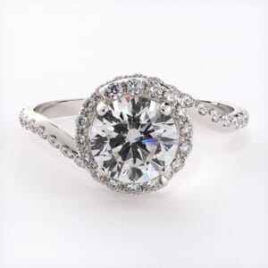 6666 - Coiled Halo Engagement Ring with 50 Beautiful Round Diamonds