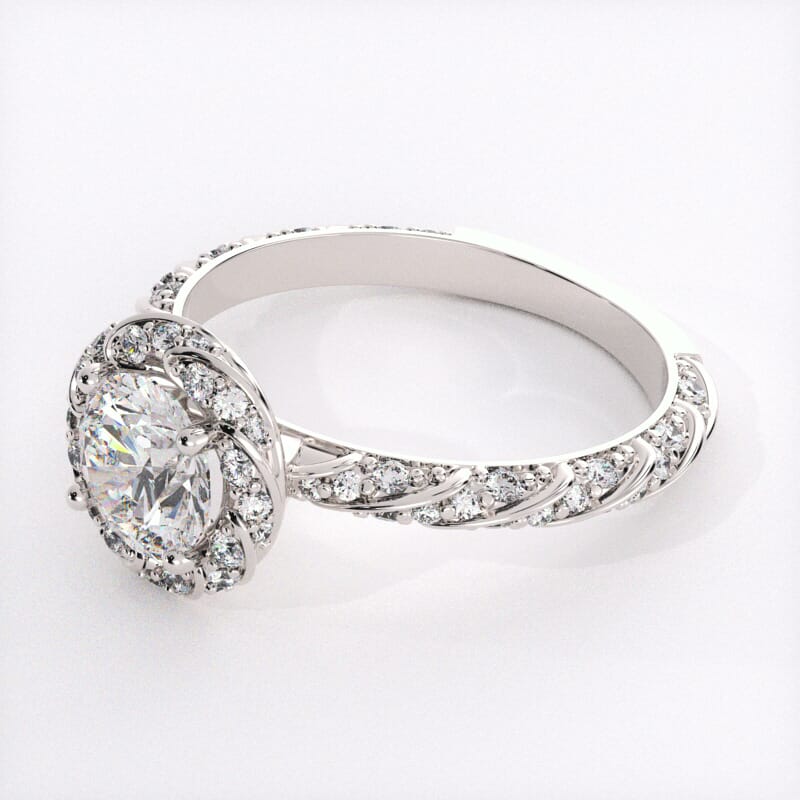 Half carat on sale halo engagement ring